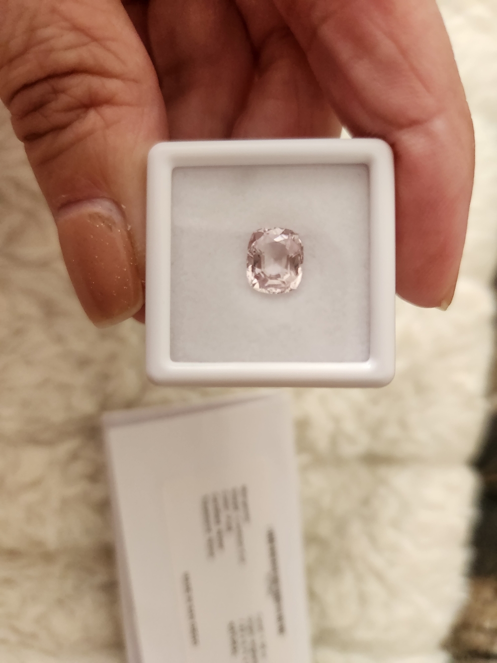 Natural Light Pink Cushion-Cut Morganite Gemstone 1.56 CT